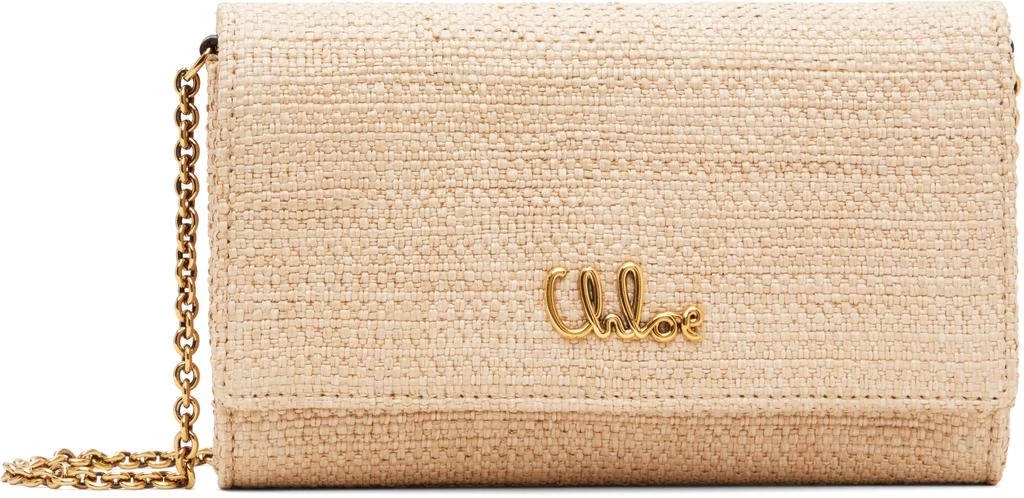 Chloé Beige 'Chloé' Iconic Flap Wallet On Chain Clutch 1