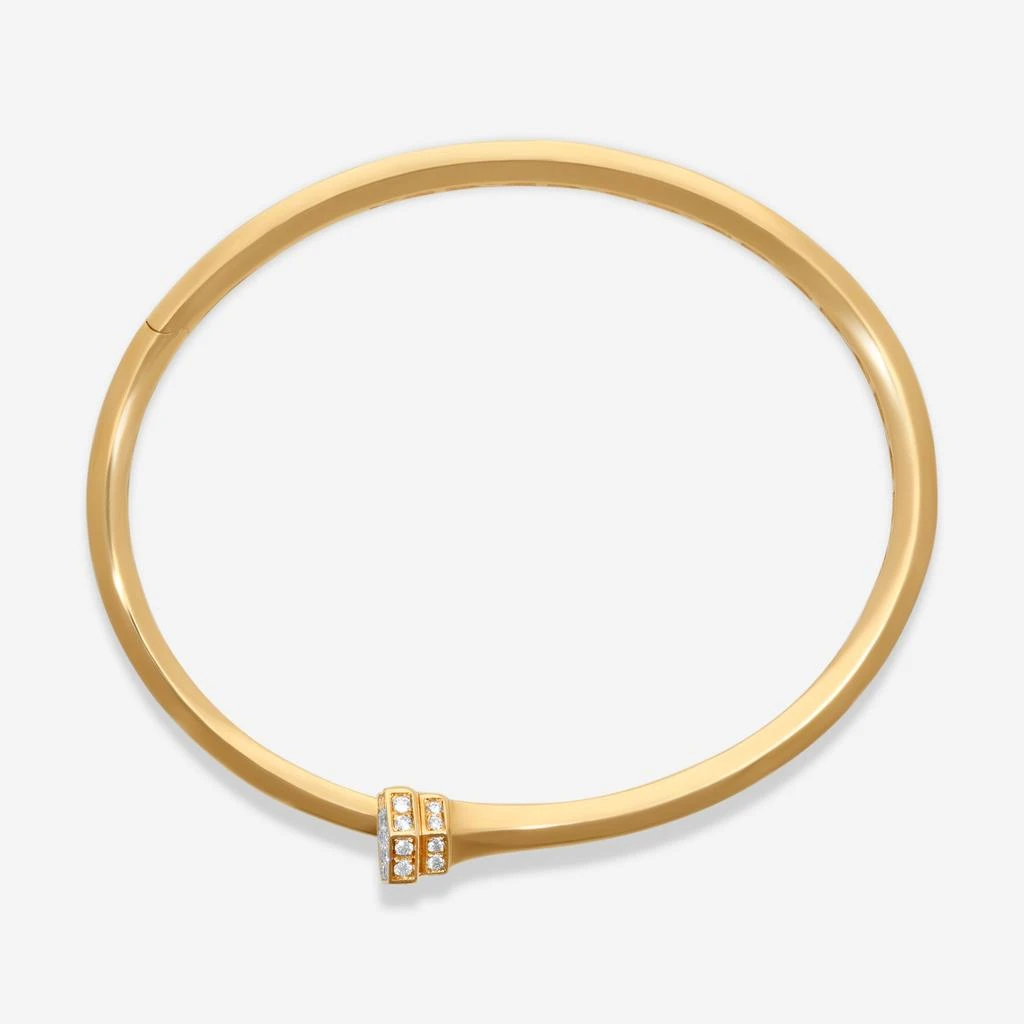 Crivelli Crivelli Pillar 18K Yellow Gold Diamond Bypass Bangle Bracelet G0119E 3