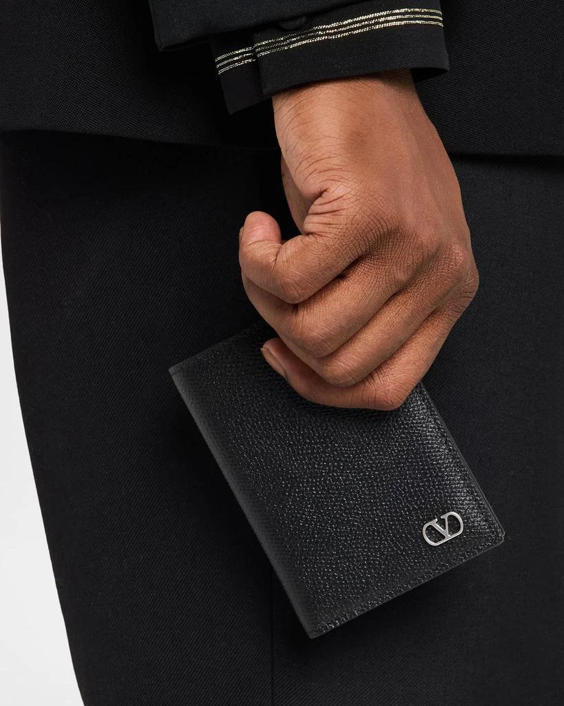 Valentino Men
s Vlogo Signature Grainy Calfskin Card Holder 2