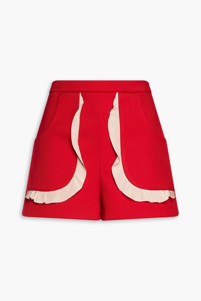 RED Valentino Ruffled twill shorts
