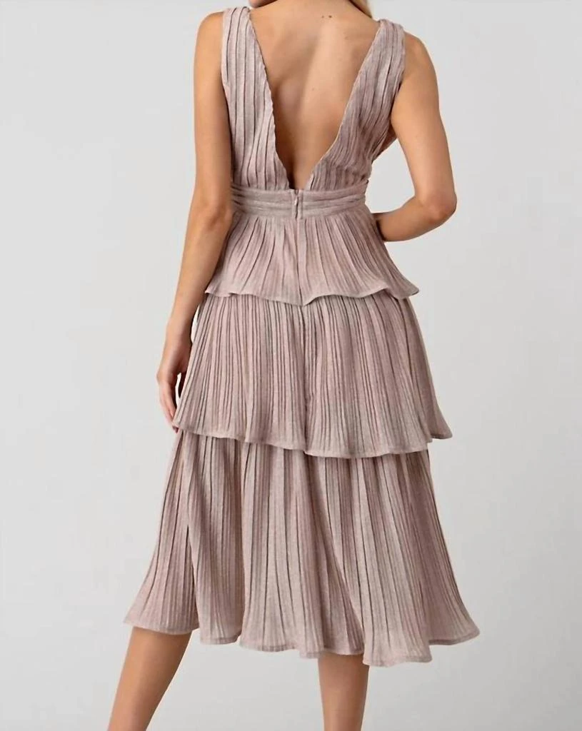minuet 3 Layer Lurex Knit Midi Dress In Rose Gold - Rose Gold - Large minuet 3 Layer Lurex Knit Midi Dress In Rose Gold - Rose Gold - Large