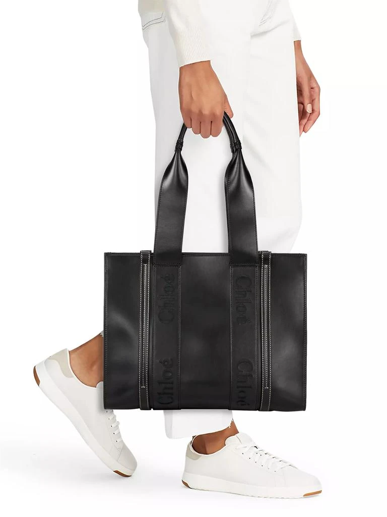 Chloé Medium Woody Leather Tote Bag 2