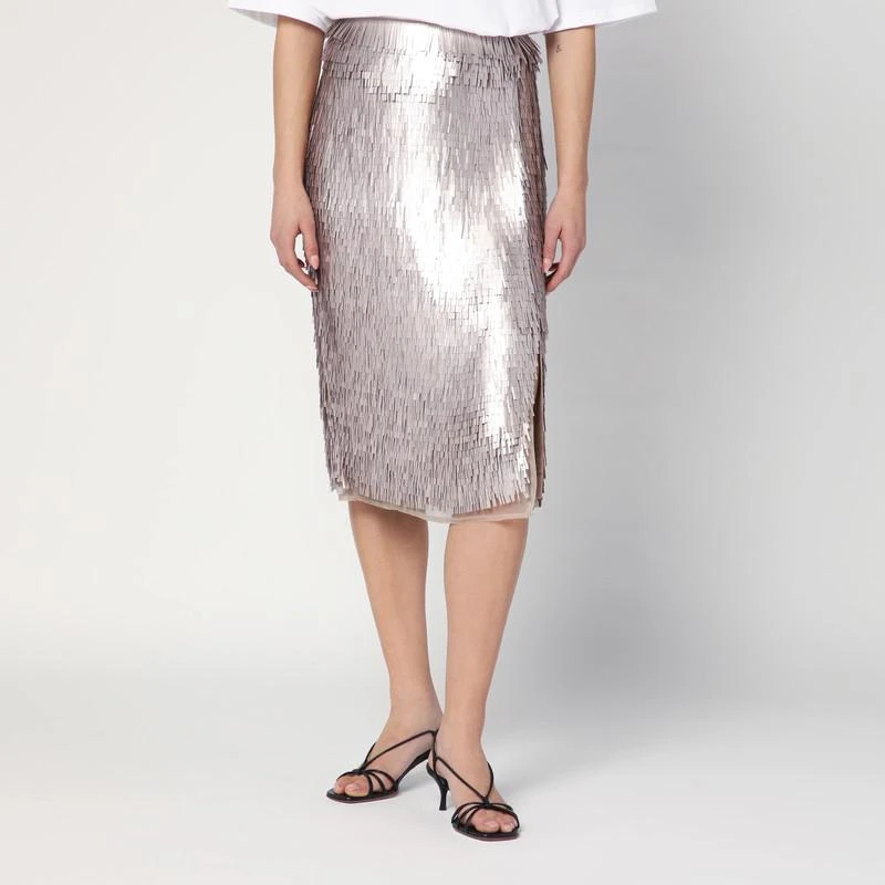 Róhe Pencil skirt with silver sequins 1