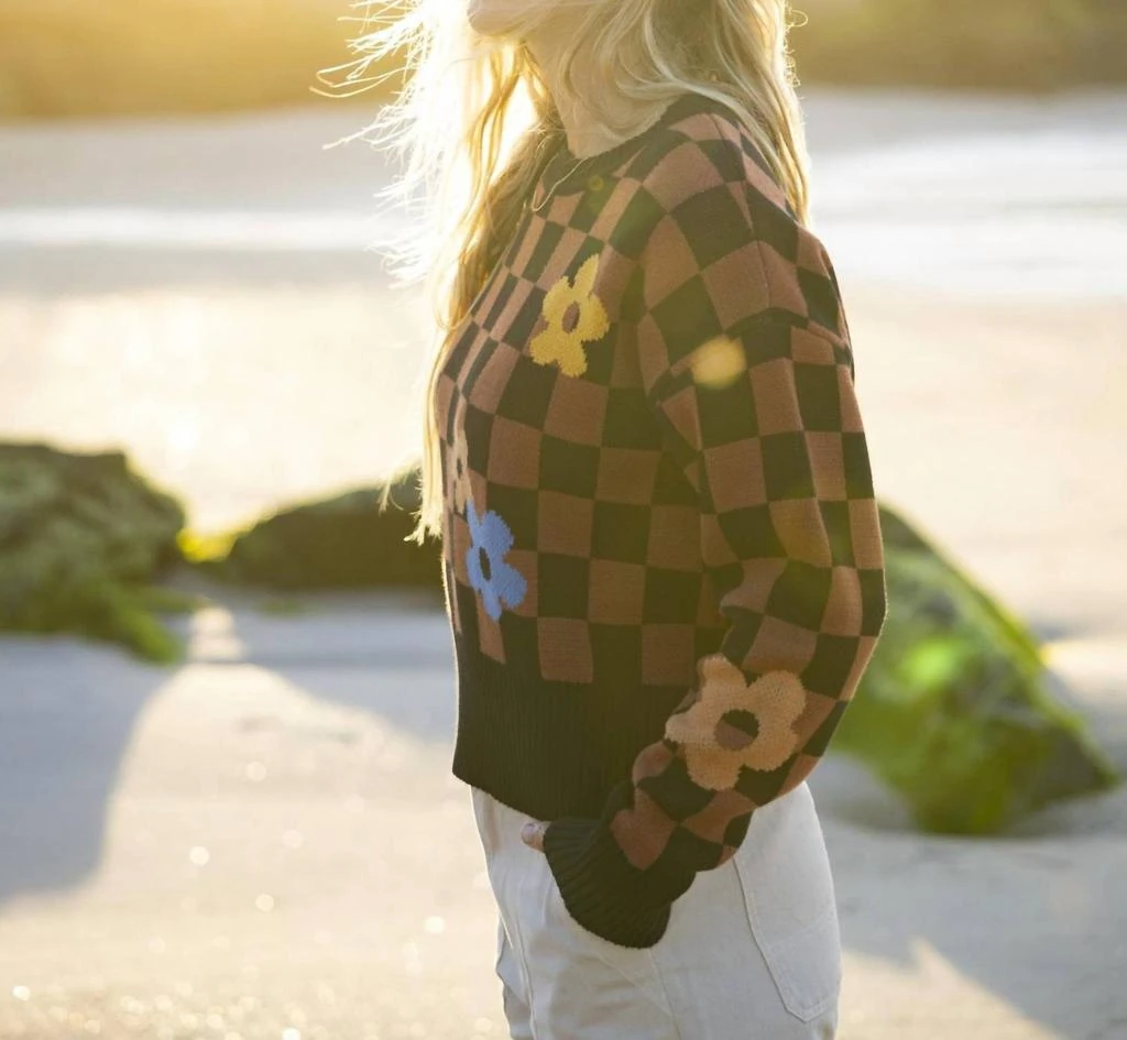 Jetty Crescent Sweater In Brown 2