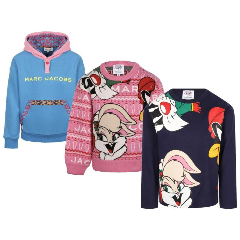 Marc Jacobs Turquoise zipped hoodie looney tunes sweater and long sleeved t shirt set 1
