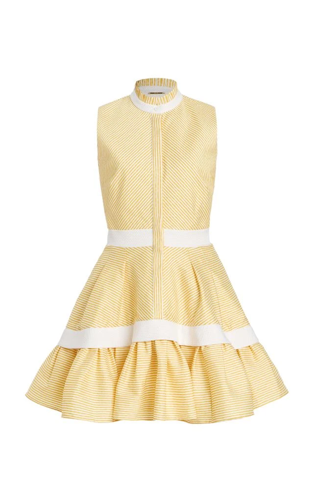 Alexis Alexis - Natacha Herringbone Mini Shirt Dress - Yellow - M - Moda Operandi 1