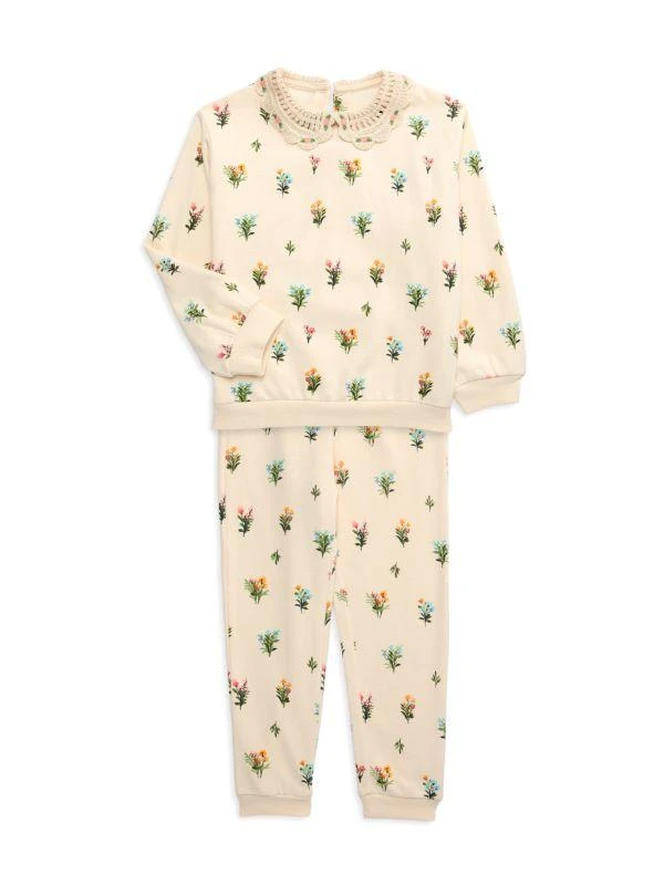 Little Me Baby Girl's 2-Piece Print Sweatshirt Joggers Set
