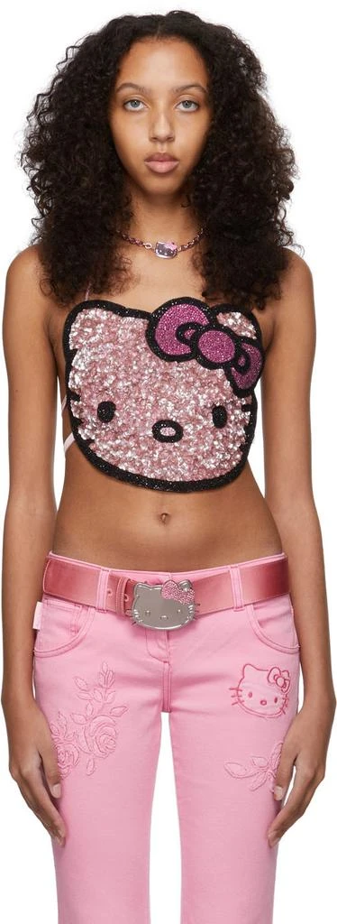 BLUMARINE SSENSE Exclusive Pink Hello Kitty Edition Embroidered Sequins Top 1