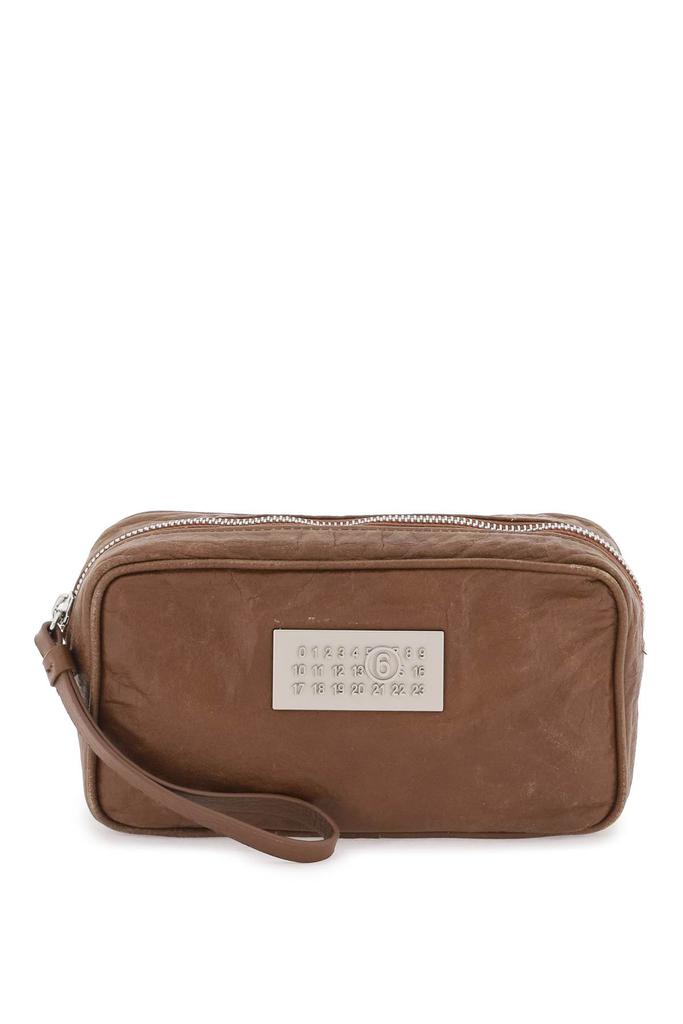 【MM6】Numeric Embossed Pouch Bag MM6 numeric pouch bag - Handbags - BeyondStyle