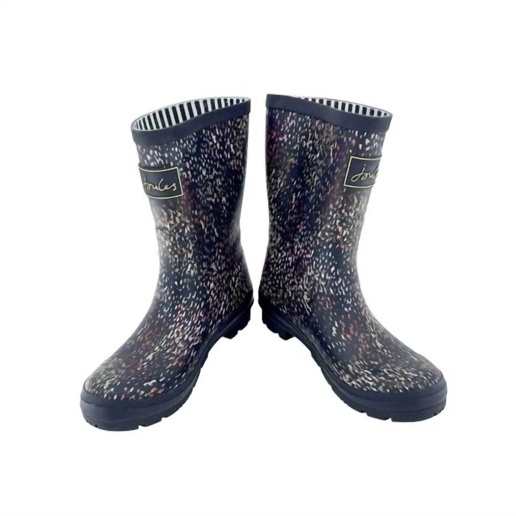 Joules Joules - Women's Molly Mid Calf Speckle Rubber Rain Boots 4