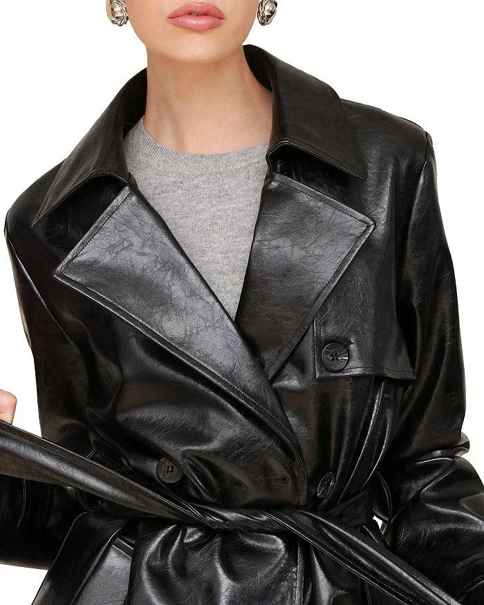 Avec Les Filles Faux Leather Trench Coat 12