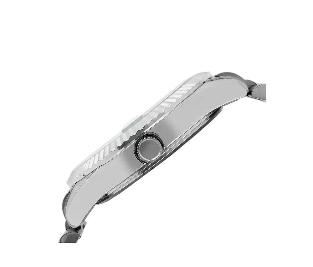 Peugeot Men's 40mm Blue Face Fluted Bezel Steel Bracelet Watch 3