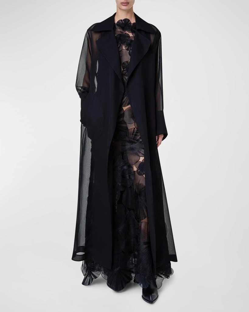 Akris Valentine Silk Gauze Belted Trench Coat 4
