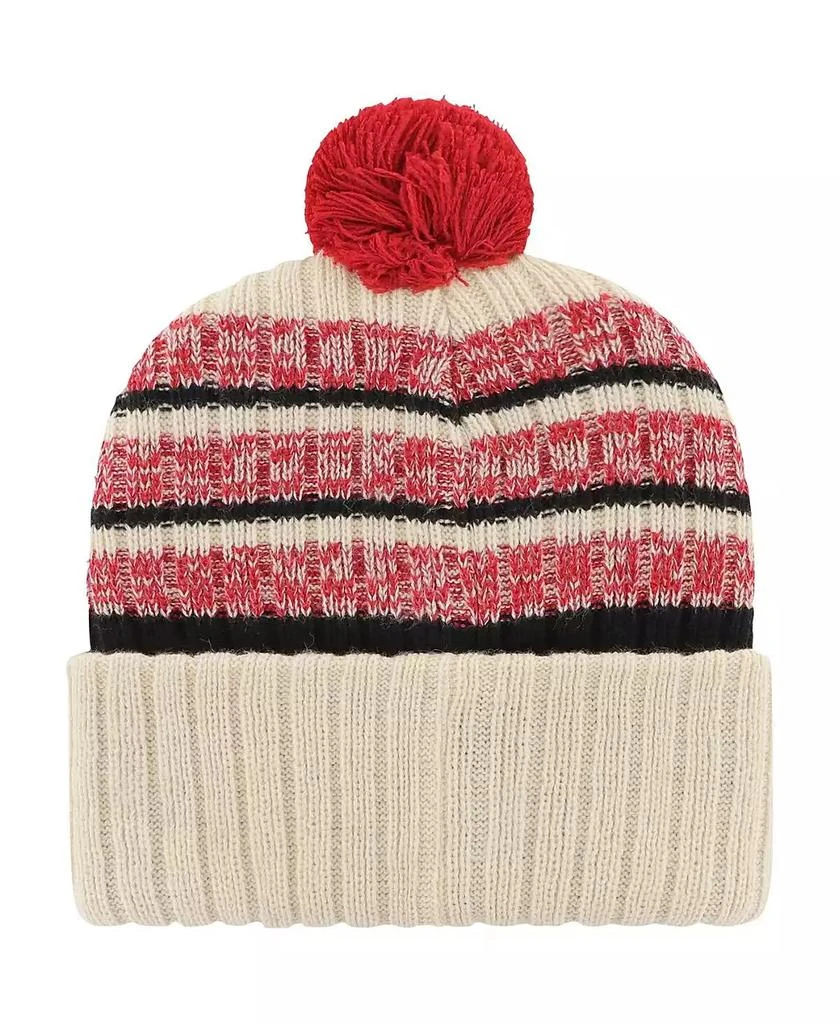 47 Brand Men's Khaki Nebraska Huskers Tavern Cuffed with Pom Knit Hat 2
