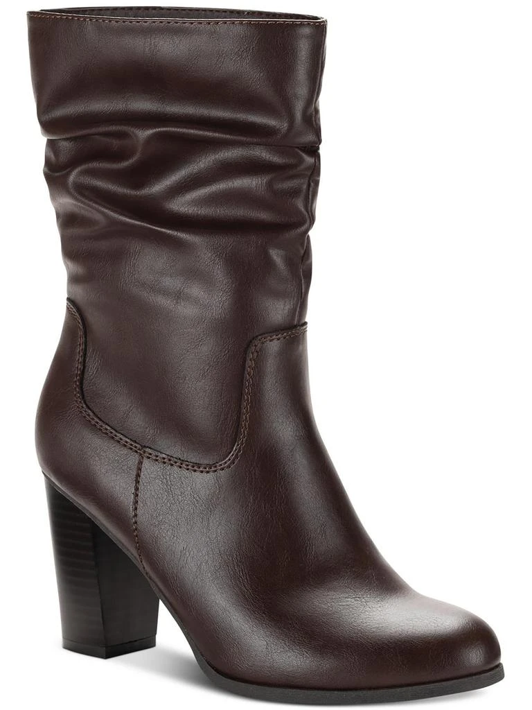 Style & Co Saraa Slouch Womens Faux Leather Block Heel Mid-Calf Boots 1