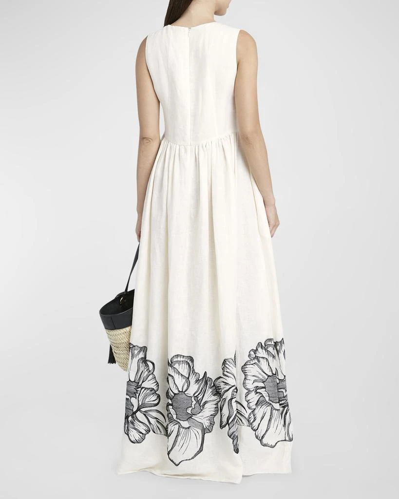 Kiton Sleeveless Floral Embroidered Maxi Dress 6