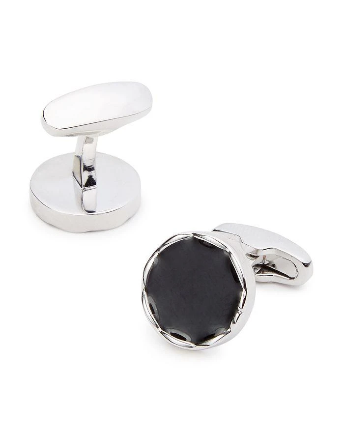 LINK UP Wave Rim Round Cufflinks