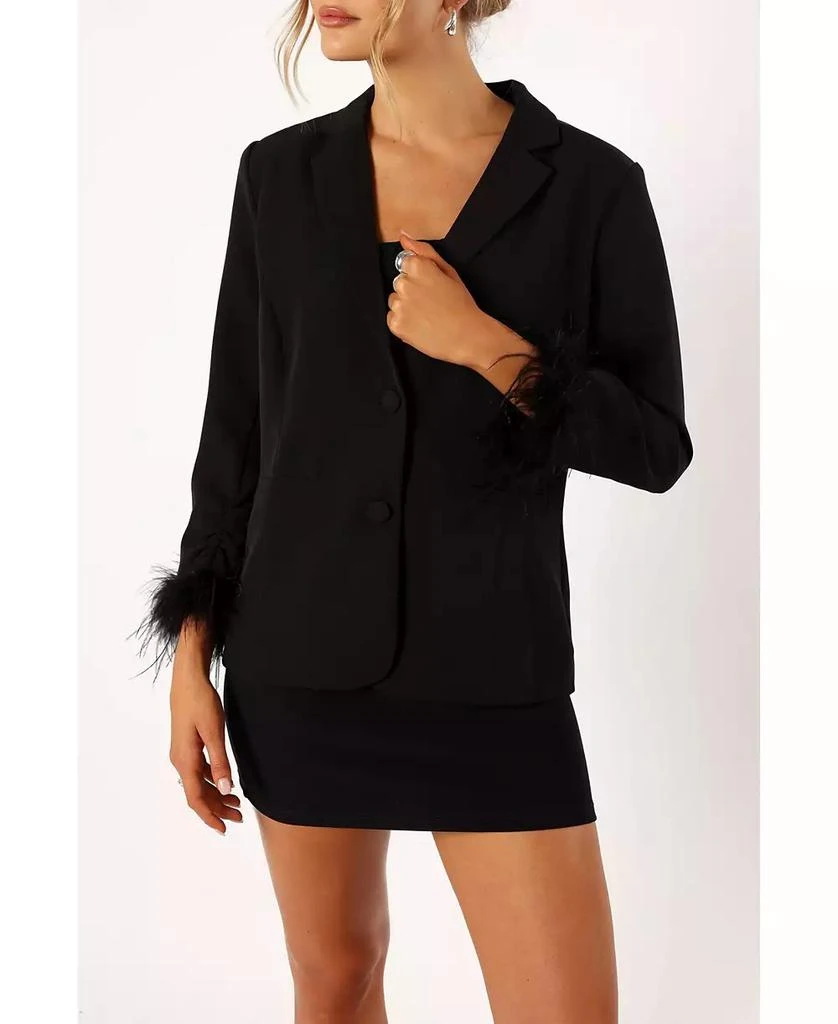 Petal and Pup Women's Rosemary Faux Feather Sleeve Blazer 5