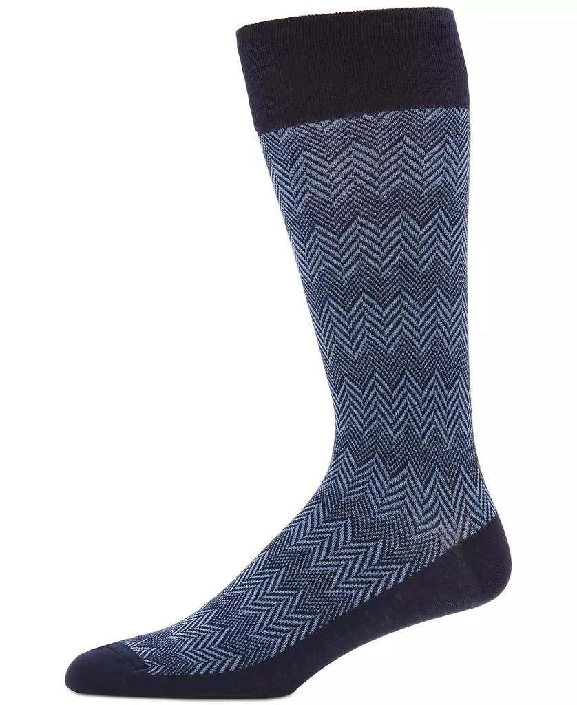 Perry Ellis Portfolio Men's Herringbone Moisture-Wicking Dress Socks 1