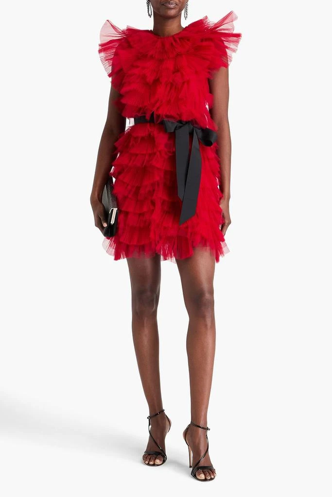 Huishan Zhang Gianna tired tulle mini dress 2