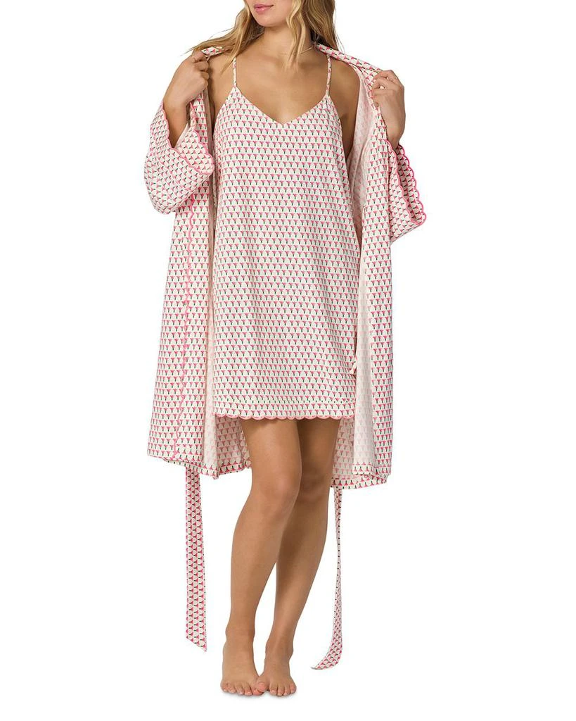 BedHead Pajamas Blossom Geo Banded Collar Stretch Jersey Robe 4