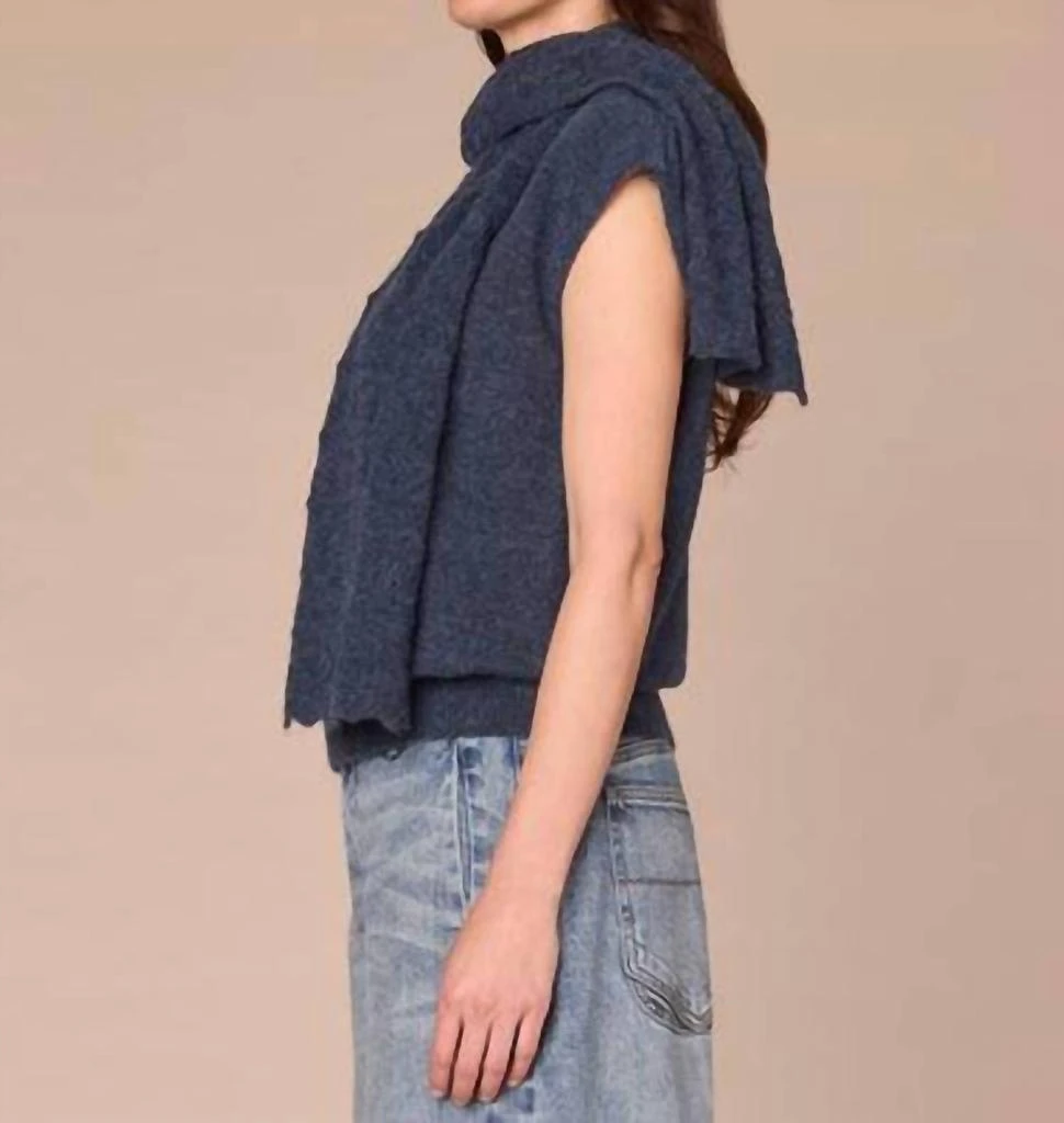 Democracy Democracy - Round Neck Sweater Vest With Pointelle Scarf 3