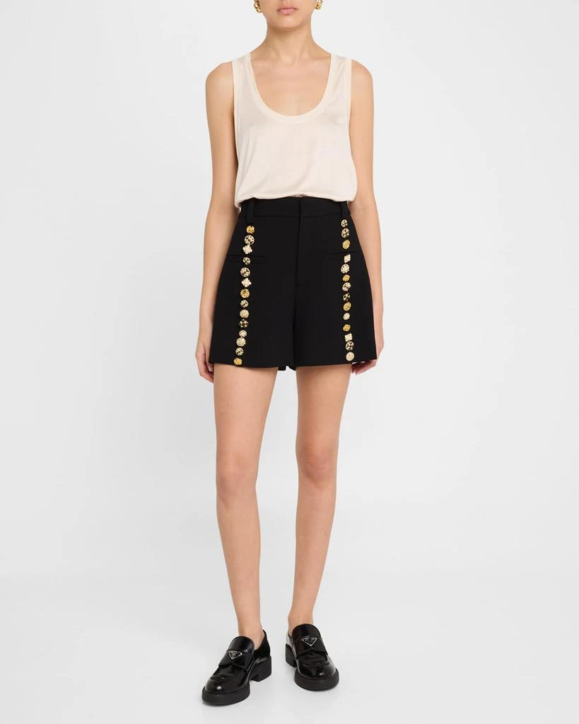 Libertine Button Luxe High Waisted Wool Shorts 2