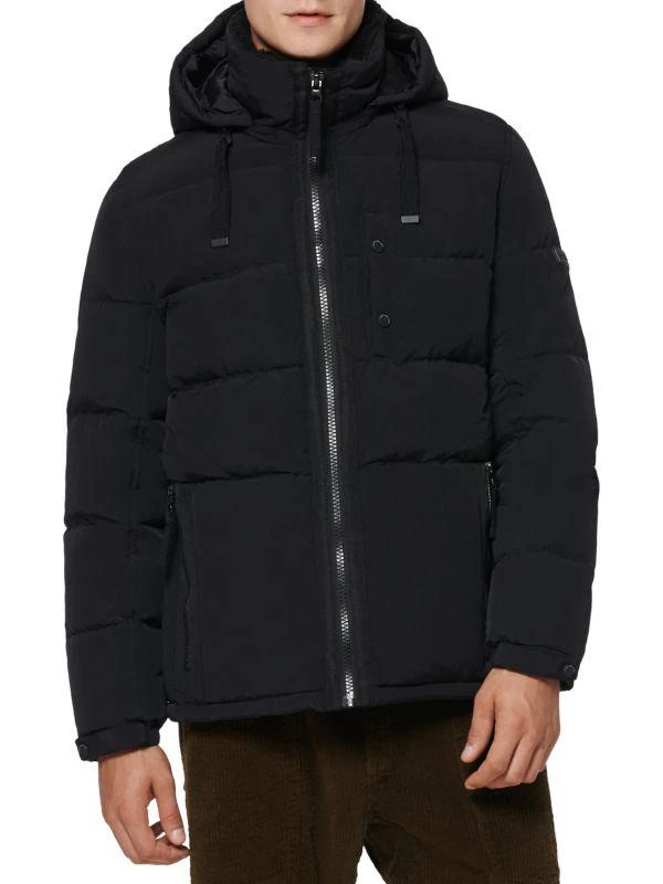 Andrew Marc Hubble Faux Shearling Hooded Crinkle Down Jacket 1
