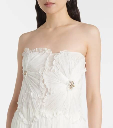 Costarellos Adamaris embellished floral strapless gown 4