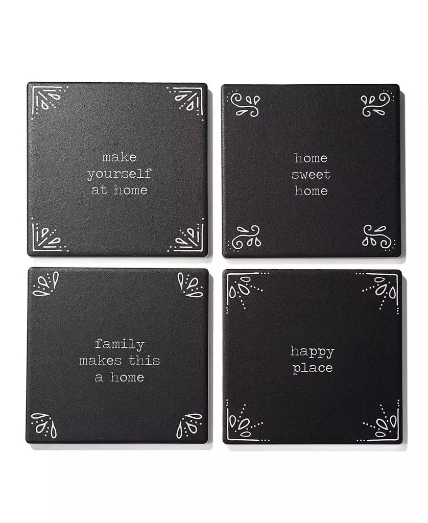 American Atelier 4.25'' D Happy Place Ceramic Coasters Set, 4 Piece 1