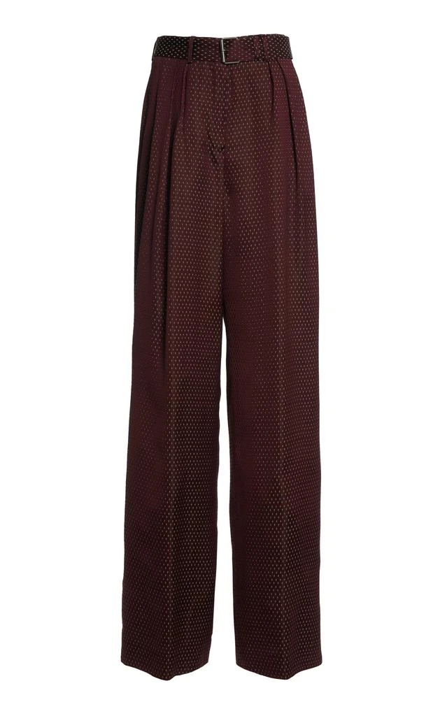 Dries Van Noten Dries Van Noten Peaches Belted Jacquard Wide-Leg Pants - Moda Operandi 1