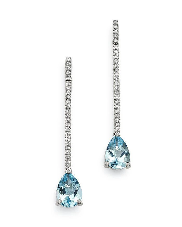 Bloomingdale
s Aquamarine 
Diamond Linear Drop Earrings in 14K White Gold