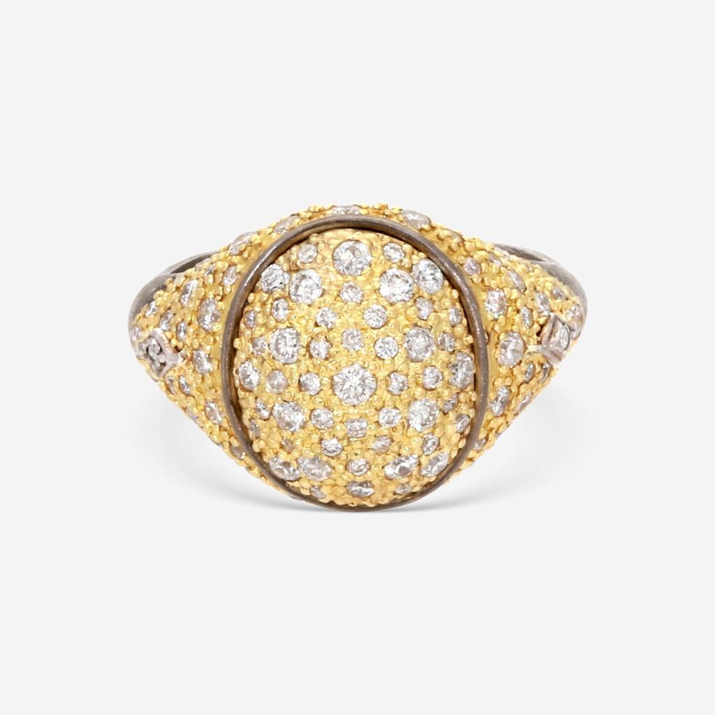 Armenta Armenta Old World 18K Yellow Gold & Blackened Sterling Silver Ring 17899