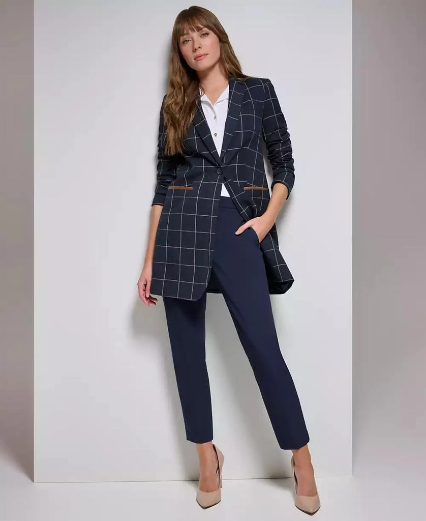 Tommy Hilfiger Women's Windowpane One-Button Blazer 2