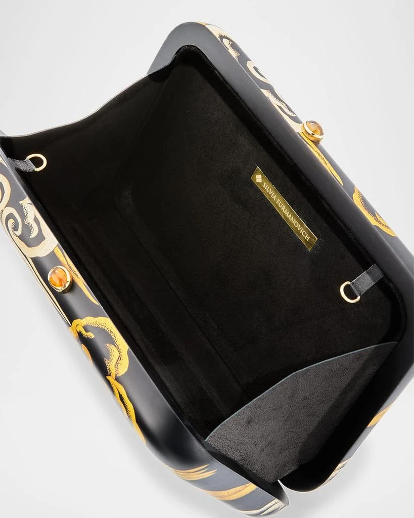 Silvia Furmanovich 18K Yellow Gold Marquetry Tibetan Rose Clutch 4