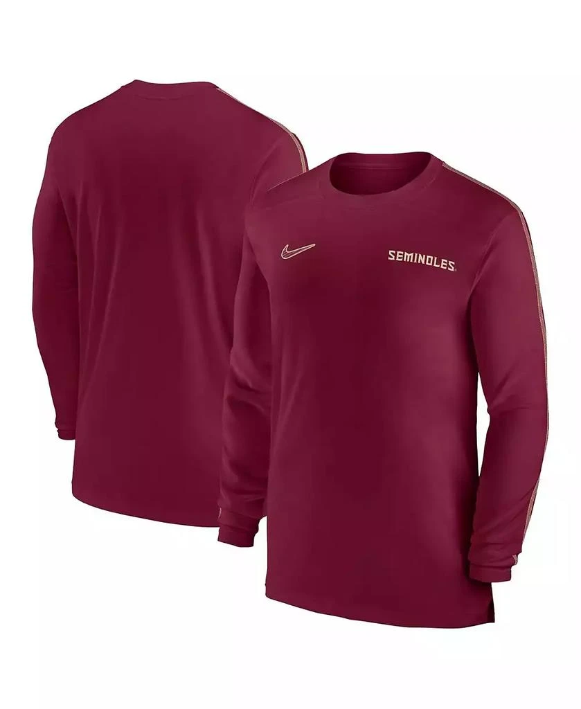 NIKE Men's Florida State Seminoles 2024 Sideline Coach UV Performance Long Sleeve T-Shirt 1