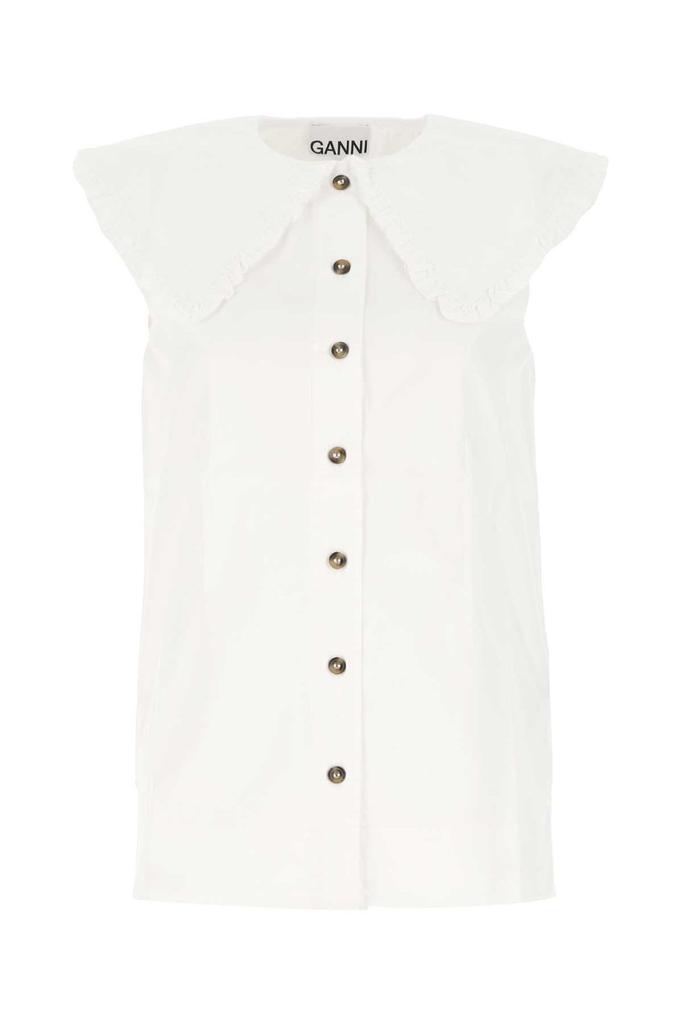 Ganni Ganni Ruffled Sleeveless Shirt