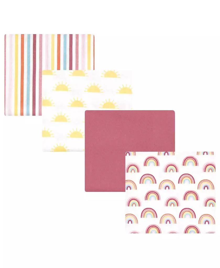 Hudson Cozy Cotton Poly Flannel Set of 4 Receiving Blankets