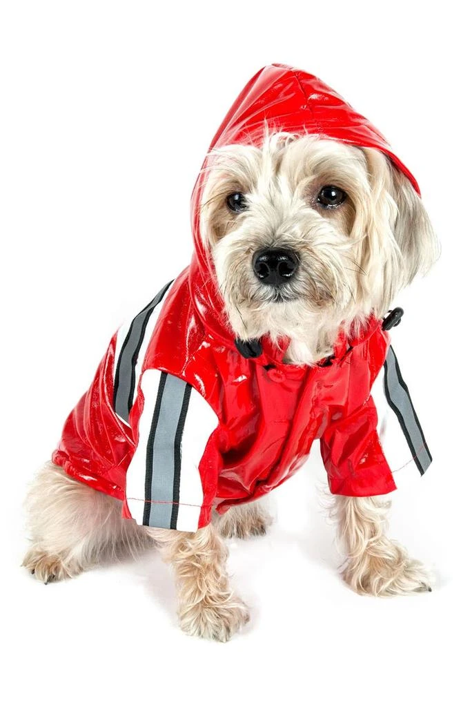 PET LIFE Reflecta-Glow Adjustable and Reflective Dog Raincoat - Small 2