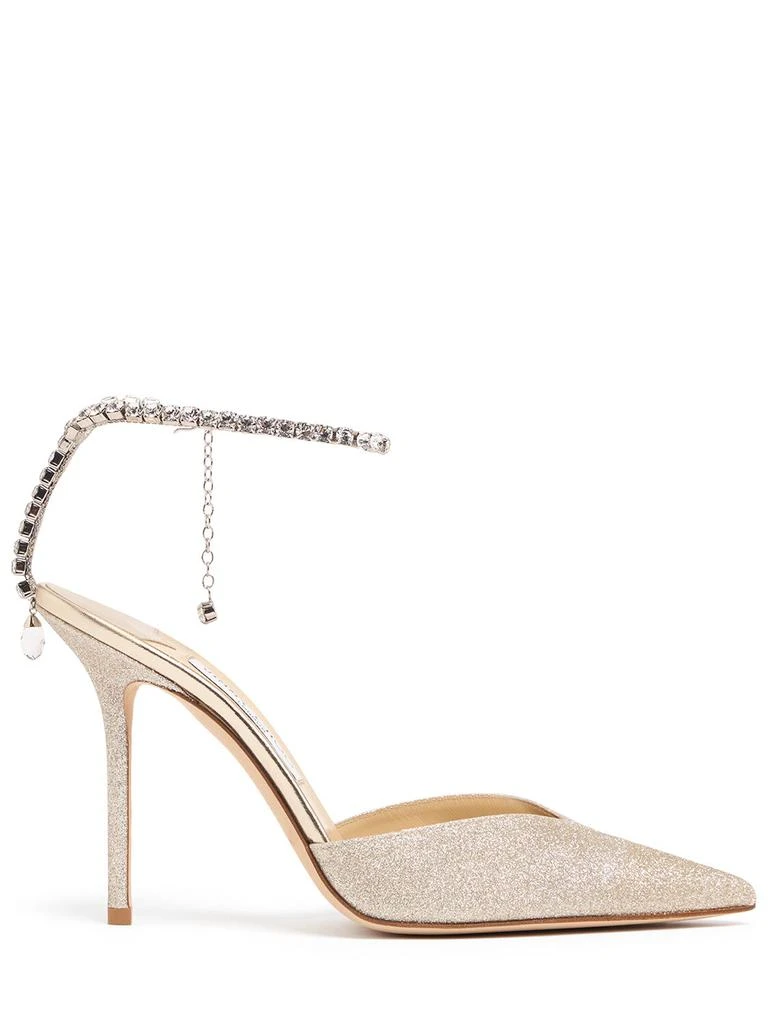 Jimmy Choo 100mm Saeda Glittered Heels 1