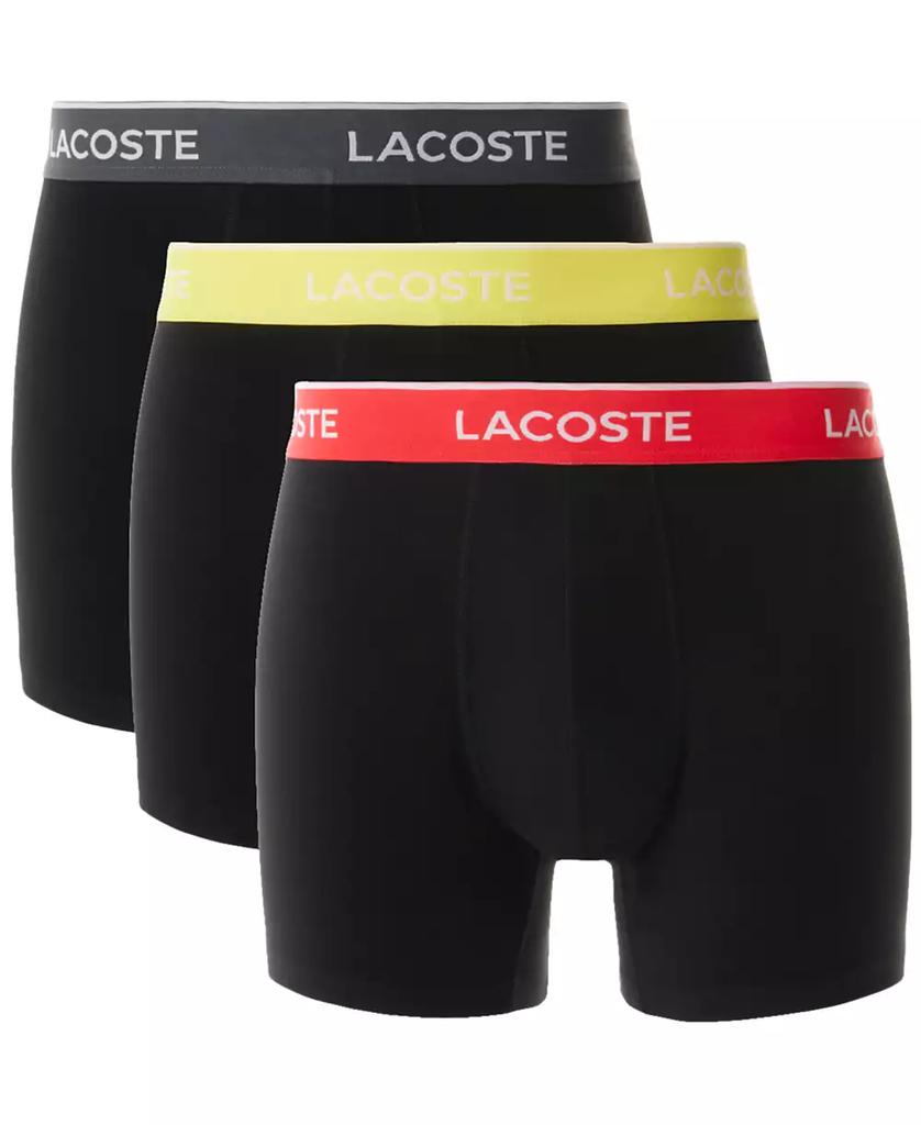 Lacoste Men's 3-Pack Regular Fit Logo Waistband Boxer Briefs