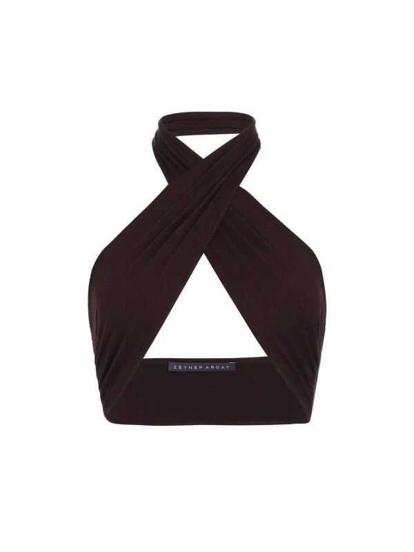 Zeynep Arçay Cropped Twisted Halterneck Top 1