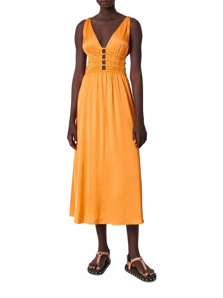 Maje Satin-Look Midi Dress 7