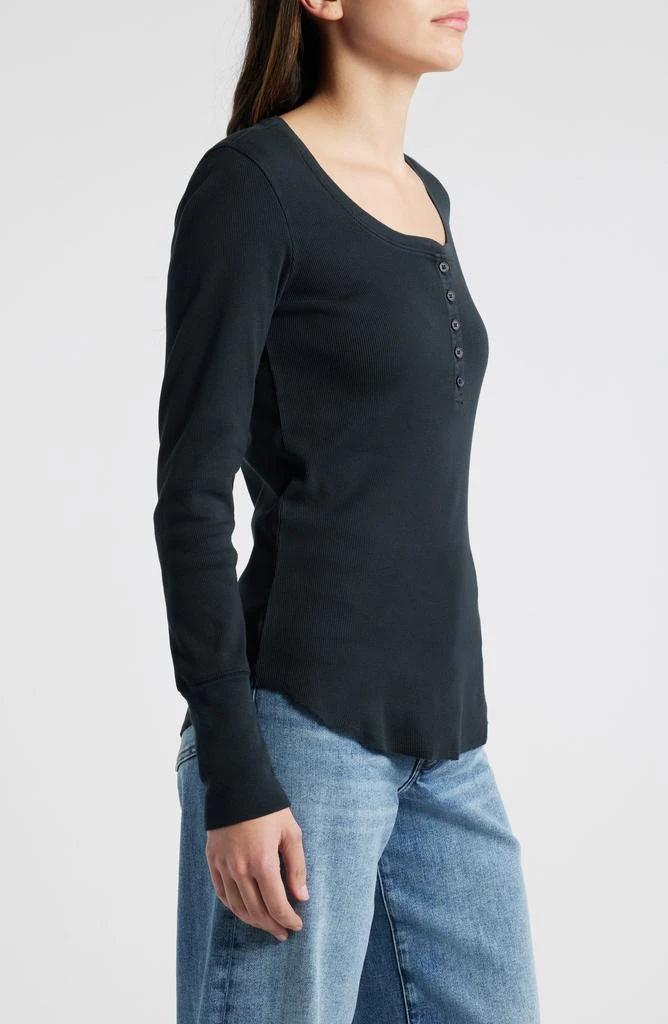 Treasure & Bond Scoop Neck Henley 3