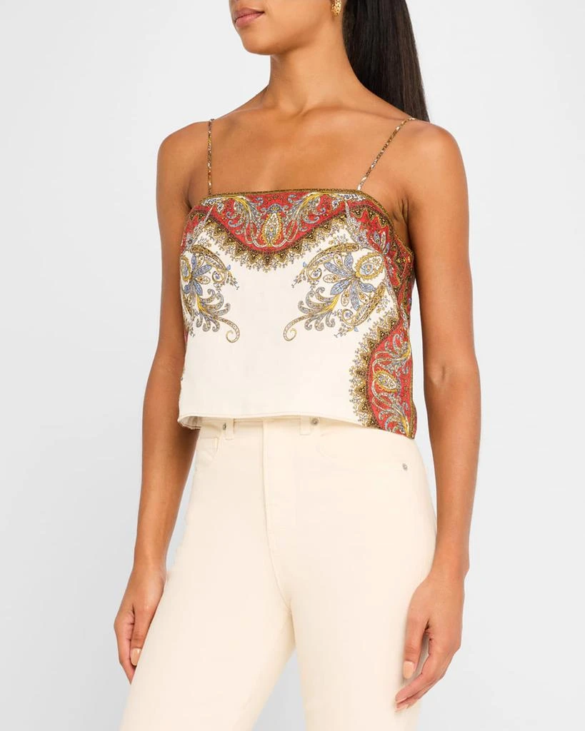VERONICA BEARD Rhea Paisley Cropped Tank Top 4