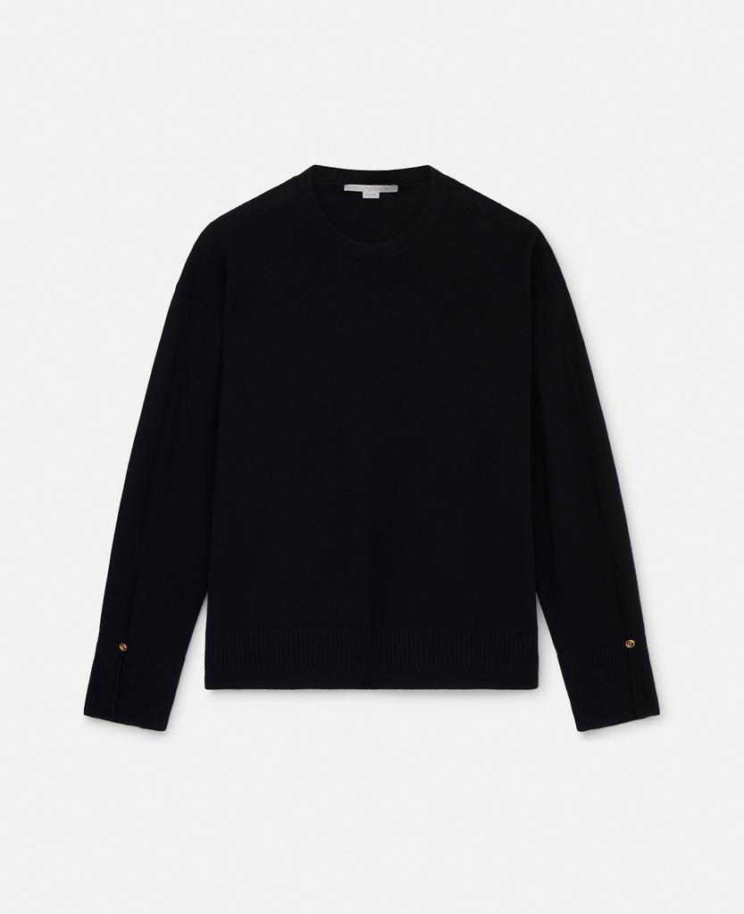 Stella McCartney Stella McCartney - Stella Iconics Split Cuff Jumper, Woman, Black, Size: XL