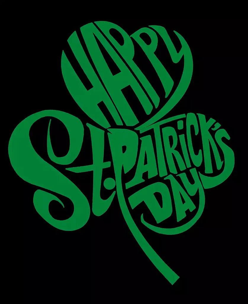 LA Pop Art Men's Premium Blend St. Patrick's Day Shamrock Word Art Graphic T-shirt 3