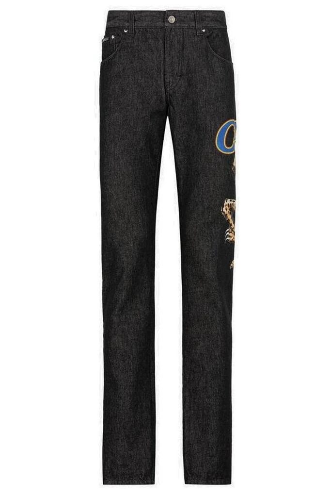 Roberto Cavalli Roberto Cavalli Logo Print Straight Leg Jeans 1