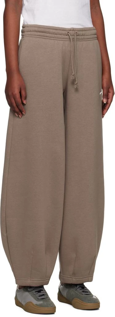 NIKE Taupe Mid-Rise Oversized Tapered Sweatpants 2
