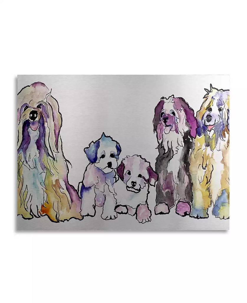 Trademark Global Pat Saunders-White The Gang Floating Brushed Aluminum Art - 22" x 25"